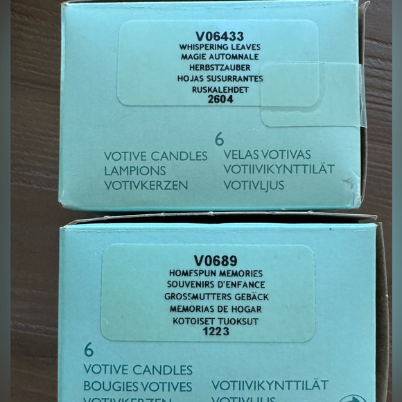 Partylite Votive Candles -  Whispering Leaves and Homespun Memories - Picture 2 of 2
